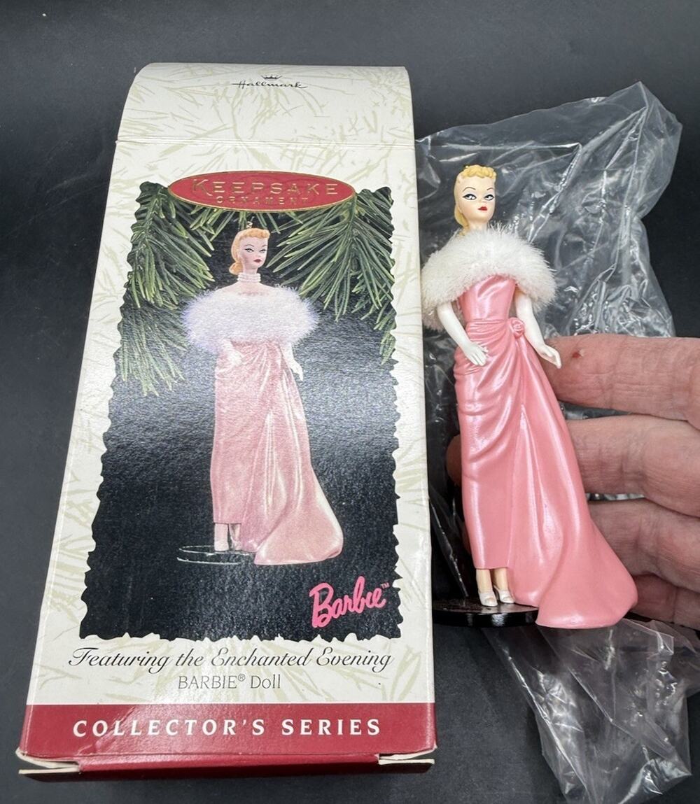 Hallmark Tree Decor Pink Enchanted Evening Barbie Christmas Ornament MIB -31D
